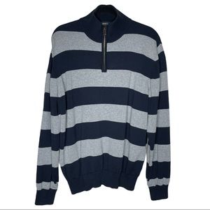 Arbor Way Striped Quarter Zip Pull Over Sweater Size X-Large